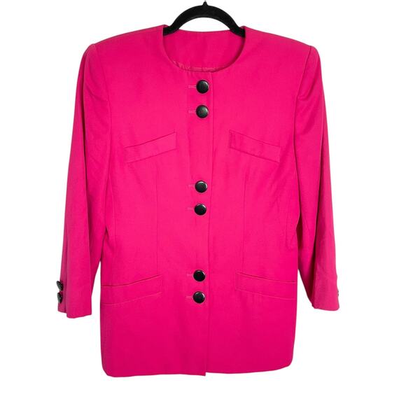 Sasson Jeans Jackets & Blazers - Vintage 80s Sasson Barbie Hot Pink Blazer Jacket Bold Size 8 Power Suit